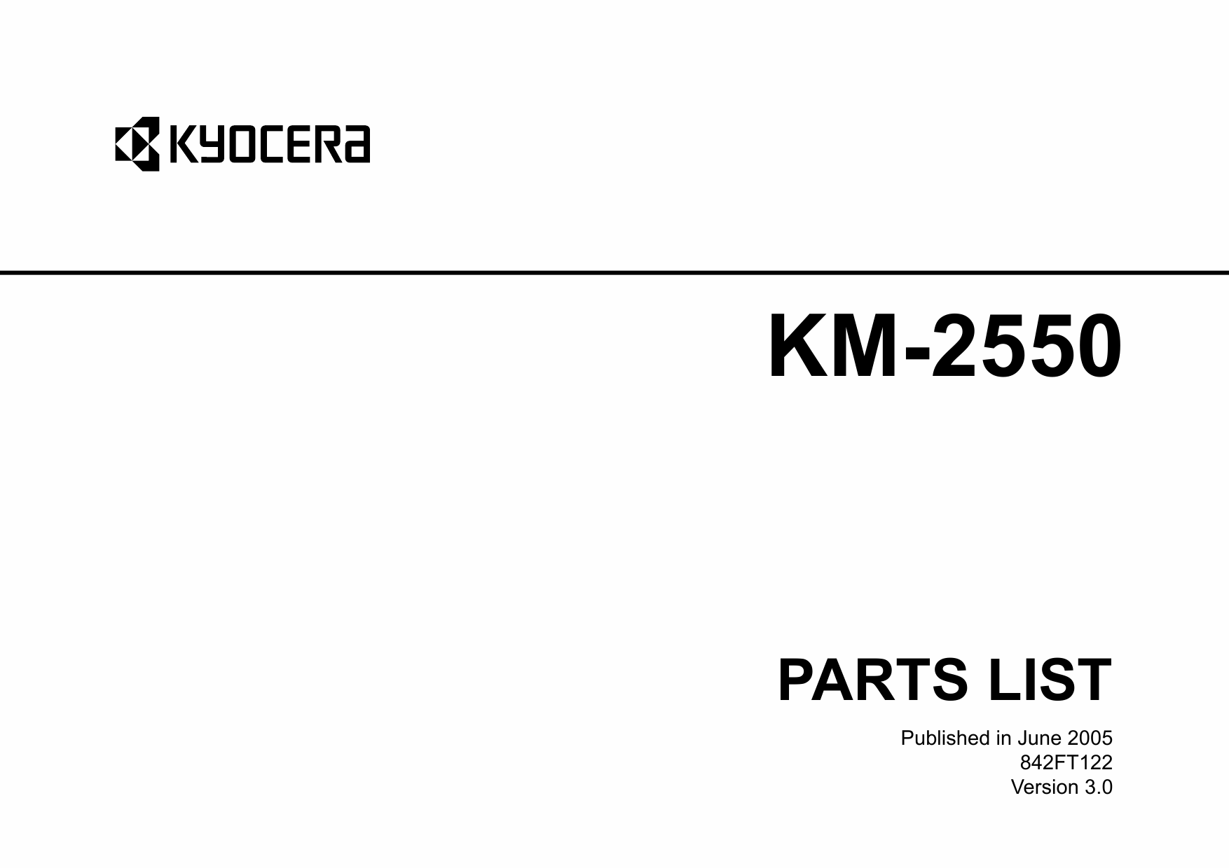 KYOCERA Copier KM-2550 Parts Manual-1